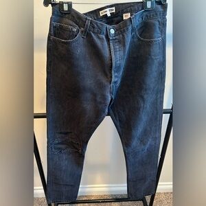 RE/DONE Levi’s Slim Straight Distressed Black Gray Jeans 34